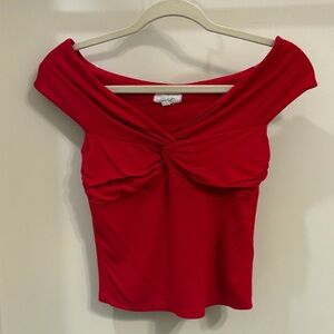 Stylish Red Off-Shoulder Crop Top